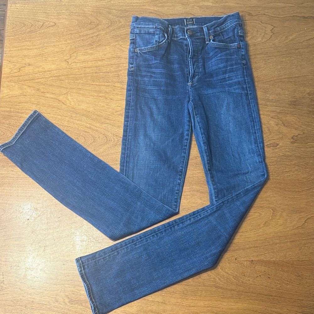 Citizens Of Humanity Straight Leg Jeans - Dark Blue Wash
